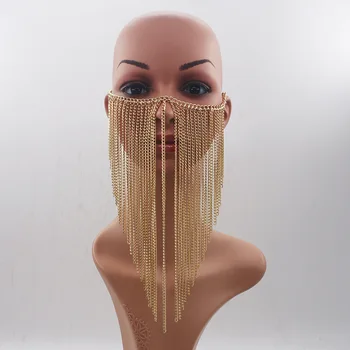 Nowy Projekt Kobiety Złoty Kolor Aluminium Łańcuch Wielowarstwowa Pędzel Głowy Łańcucha Osoba Biżuteria I Ozdoby Głowy Halloween Prezent