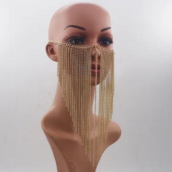 Nowy Projekt Kobiety Złoty Kolor Aluminium Łańcuch Wielowarstwowa Pędzel Głowy Łańcucha Osoba Biżuteria I Ozdoby Głowy Halloween Prezent