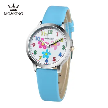 Nowy Przyjazd Moda Piękne Dziewczyny Projekt Dla Dzieci Zegar Dzieci Kwarcowy Kolor Kwiaty Dziewczyna Zegarek Chłopiec Dziecko Świąteczny Prezent Reloj Relogio