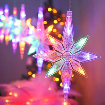 Nowy rok gwiazda Polarna zasłony smyczki światła UE lampy led do Bajki ślub Halloween przyjęcie Świąteczne ozdoby ogrodowe