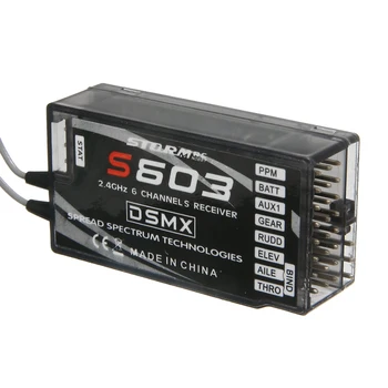 Nowy S603 6 kanałowy odbiornik 2.4 GHz Air Receiver Connector RX Support Receive DSM2 DSMX dla nadajnika Spektrum