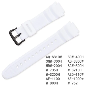 Nowy silikonowy pasek do CASIO AE-1000w AQ-S810W SGW-400H / SGW-300H gumowy pasek do zegarka Pin klamra pasek zegarek naręczny bransoletka czarny