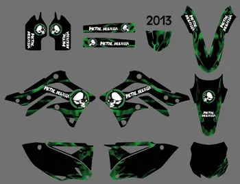 Nowy styl (0397), ciemno-zielony wiersz grafika i tła naklejki naklejki zestawy do Kawasaki KX450F KXF450 2013 KX 450F KXF 450