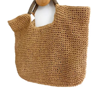 Nowy słoma plaża rattan torba handmade dzianiny artystycznej hacki torebka torba na ramię dla kobiet torby do zakupów hurtowych