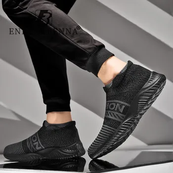 Nowy top męska Casual buty siatka poślizgu na męskie skarpetki buty lekkie, oddychające klasyczne czarne trampki Masculino Zapatillas Hombre