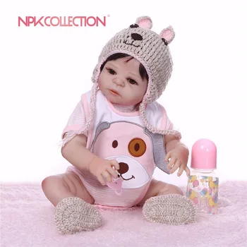 NPK Boneca Reborn pink dog pełna silikon winylu BDO Reborn Baby Doll Toys Lifelike Child Birthday Xmas Gift bath toy wodoodporny