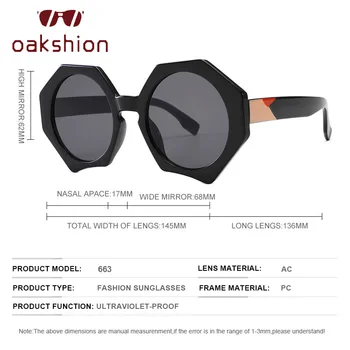 Oakshion Ladies Luxury Brand Big Frame Polygon kolorowe różowe przezroczyste okulary damskie odcienie lustrzane okulary