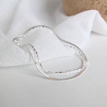 OBEAR 925 srebro bransoletka osobowość dwuwarstwowy koraliki łańcuch bransoletka moda proste student kobieta biżuteria prezent