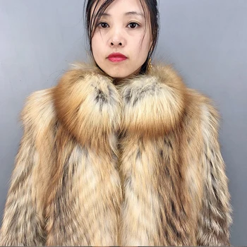 Obecnie futrzany płaszcz zimowy lisieux futrzany płaszcz kobiece naturalny futrzany płaszcz kobiecy płaszcz z kołnierzem z naturalnego futra ogrzewa zimą QD.YISHANG 2019