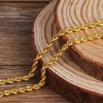 Obecnie złoto 18-karatowe liny łańcucha Naszyjnik dla kobiet 16