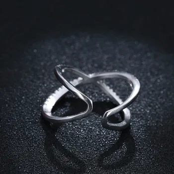 Obrączki Pierścienie Dla Kobiet W Poprzek Z Цирконом Projekt Rocznika Tajski Biżuteria Otwarte Pierścień Kochanka Najlepszy Prezent