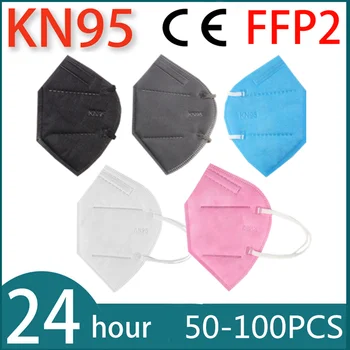 Ochronna maska FFP2 face mask KN95 twarzowy masks filtration maske dust mask mouth protect mascaras 50 / 100szt ochronne akcesoria