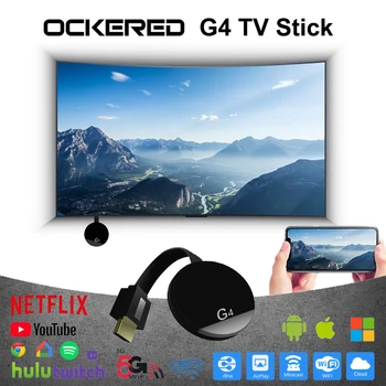 Ockered TV Stick G4 HDMI Wireless TV Dong Anycast WIFI Cellular Android iOS dla Chromecast Miracast dla Netflix, Youtube