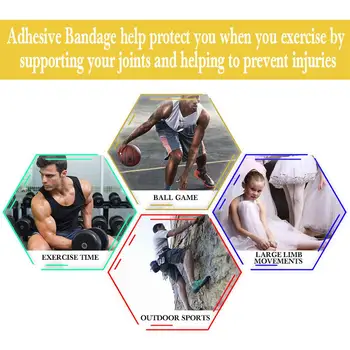 Odkryty samoprzylepny bandaż elastyczny stretch do pakowania Taśma ręka, nadgarstek, palec kciuk apteczka pierwszej pomocy sportowe awaryjne zestawy 12 kolor FDA