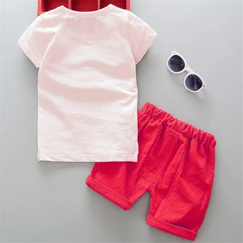 Odzież dla chłopców letnia odzież dziecięca dla dzieci dzieci chłopiec kreskówka Krokodyl biały t-shirt spodenki bebe modne stroje