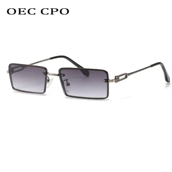 OEC CPO moda prostokąt okulary kobiety Moda bez oprawy małe kwadratowe okulary dla kobiet UV400 odcienie dla mężczyzn okulary O767