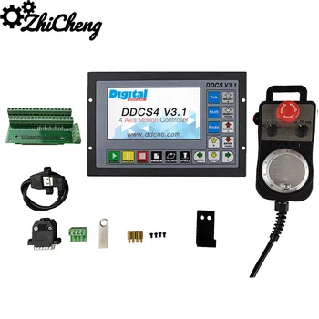 Oferta specjalna DDCSV3.1motion control system set 3-axis 4-axis cnc controller, emergency stop electronic handwheel support G code