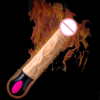Ogrzewanie realistyczne dildo wibrator sex zabawki dla kobiet elastyczny miękki silikonowy penis G spot pochwy masażer akumulator wibratory