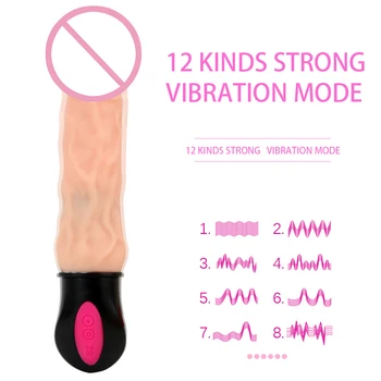 Ogrzewanie realistyczne dildo wibrator sex zabawki dla kobiet elastyczny miękki silikonowy penis G spot pochwy masażer akumulator wibratory