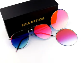 Okulary soczewki czerwone lustrzane lampy błyskowej kolory gradientu Niebieska soczewka UV400 EXIA optyczna seria A8