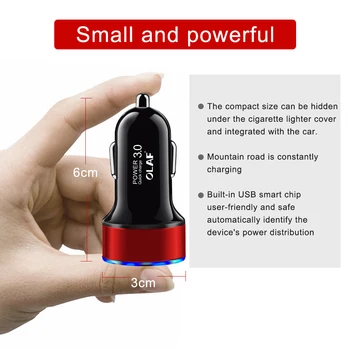 Olaf Quick Charge 3.0 USB Car Charger For iPhone 7 3A Fast Charging Adapter For Samsung A50 Xiaomi Mi9 QC3.0 Car Phone Charger
