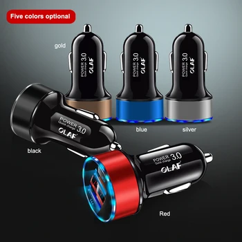 Olaf Quick Charge 3.0 USB Car Charger For iPhone 7 3A Fast Charging Adapter For Samsung A50 Xiaomi Mi9 QC3.0 Car Phone Charger