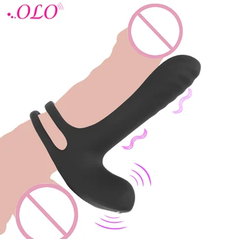 OLO Women Clitoris Stimulator Delayed Ejaculation Couple Share Male Penis Ring wibrator sex zabawki dla pary