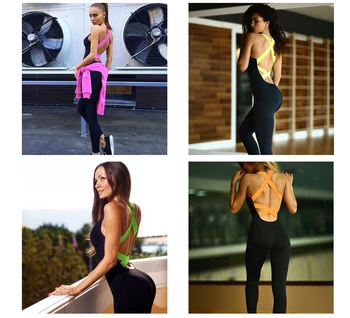 One piece Gym Set Yoga Set Backless workout Clothes For Women Fitness Clothing Running Sportswear Dance
