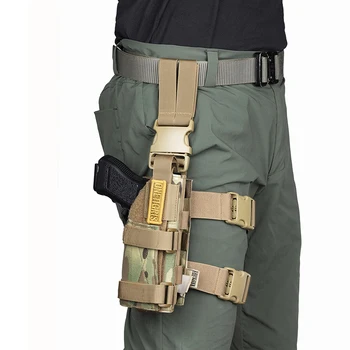 OneTigris Tactical Molle Drop Leg Platform & Handgun Пистолетная Kabura Airsoft Paintball Najbardziej Z Prawej Strony Kabura