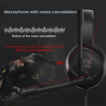 ONIKUMA K19 Gaming Headset basowe słuchawki z mikrofonem dla PS4 nowy Xbox One laptop PC tablet telefon RGB led słuchawki