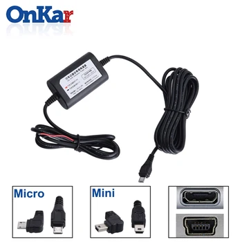 ONKAR Car Dash Cam Mini USB Port DC 12/12V do 5V Car Charger Cable 24H Parking Monitor Cable For Car DVR Exclusive Power Box