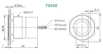 ONPOW 25mm Duży pierścień 5V,12V,24V LED natychmiastowy/ защелкивающийся przełącznik pojemnościowy ekran dotykowy przełącznik ze stali nierdzewnej (TS25E-10(Z))