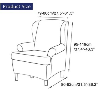 Opadająca Ręka King Back Pokrywa Krzesła Elastyczne Krzesło Wingback Skrzydło Kanapa Tylna Pokrywa Krzesła Stretch Protector Slip Cover Protector