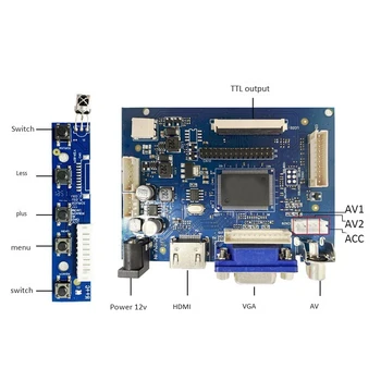 Opłata sterownik HDMI/VGA/AV + 7-calowy ekran IPS LCD o wysokiej rozdzielczości dla systemu Android Windows Raspberry Pi