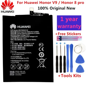 Oryginalna bateria do Huawei honor 8 Pro Battery DUK-AL20 DUK-TL30 HB376994ECW 4000mAh pojemność całkowita Huawei V9 Battery+narzędzia