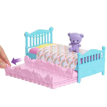 Oryginalna lalka Barbie Chelsea Boneca baby bed time Feature Tęcza Syrena Dobranoc zabawki dla dzieci, urodziny lalki dla dziewczyn