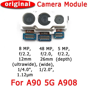 Oryginalna przednia i tylna tylna kamera do Samsung Galaxy A90 5G A908 Main Facing Camera Module Flex Cable Replacement części zamienne