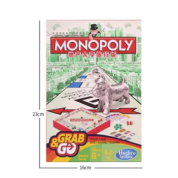 Oryginalny Hasbro Monopoly Real Estate Tycoon Rich Hand Travel Edition portable rodzinna gra planszowa zabawki dla dzieci