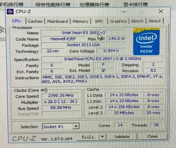 Oryginalny Intel Xeon OEM wersja E5 2697V3 procesor 14-core 2.60 Ghz 35 MB 22 nm E5-2697V3 LGA2011-3 darmowa wysyłka