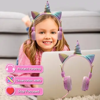 Oryginalny LOL niespodzianka lalka słuchawki przewodowe piękne jednorożce muzyka słuchawki stereo kompatybilny komputer, telefon komórkowy dziewczyna urodziny zabawka
