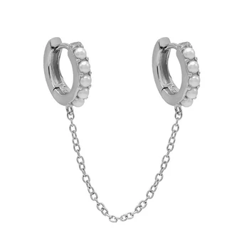 Oryginalny luksus 925 srebro próby Hoop kolczyki dla kobiet kolczyki łańcucha Pendientes para prezent wykwintne biżuteria