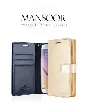 Oryginalny Mercury Goospery Mansoor Pamiętnik Podwójny Portfel Pokrywa Na Zawiasach, Pokrywa Dla Samsung Galaxy S7 Edge S8 S9 Plus
