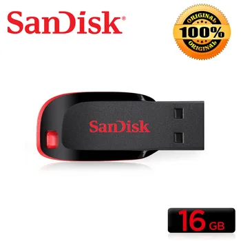 Oryginalny SanDisk Cruzer Blade CZ50 USB Flash Drive 64GB, 128GB 32G 16GB 8GB Pen drive USB 2.0 Obsługa oficjalnej weryfikacji