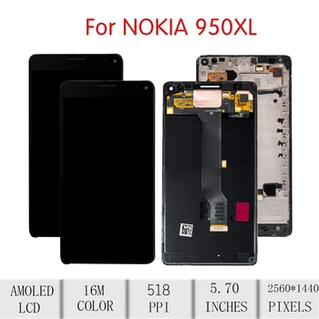 Oryginał NOKIA Microsoft Lumia 950 XL LCD ekran dotykowy digitizer w zbieraniu dla Nokia 950xl wyświetlacz +wymiana ramy RM-1116