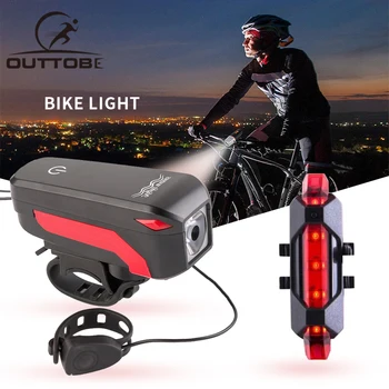 Outtobe USB Bike Light Set rowerowa reflektor i bezpłatny lampa tylna zespolona wodoodporny led rower przedni głowy lampa tylna zespolona Latarka lampa błyskowa