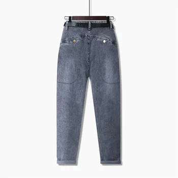 Oversize wiosenne damskie jeans nowe retro casual spodnie z wysokim stanem plus rozmiar L-8XL denim spodnie jesienne Damskie spodnie J71