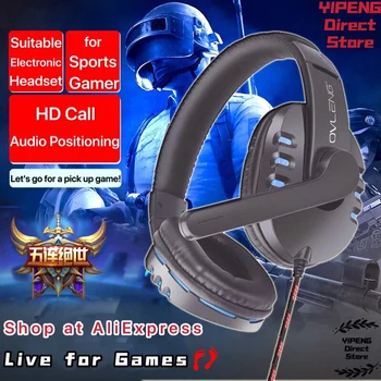 OVLENG P3 przewodowe słuchawki do gier E-Sports z mikrofonem stereo otoczony przez dźwięk HiFi zestaw słuchawkowy do KOMPUTERA notebook PS4 3,5 mm jack lub Typ C