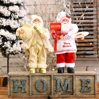 Ozdoba choinkowa stojąca postawa Mikołaj lalka 30 cm nowy świąteczny plecak stary lalka ozdoby świąteczne prezenty dla dzieci