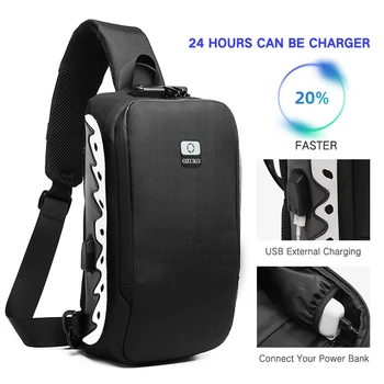 OZUKO New Men Shoulder Bag Anti-theft Crossbody Bag Splashproof Male Messenger Bag Fashion Reflective Sling Bag for Teenagers