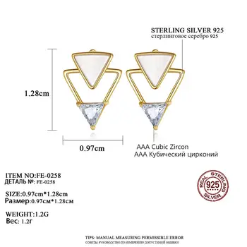 PAG&MAG 925 srebro kolczyki pręta dla kobiet osobowość trójkąt CZ kolczyki korea moda biżuteria geometryczne kolczyki